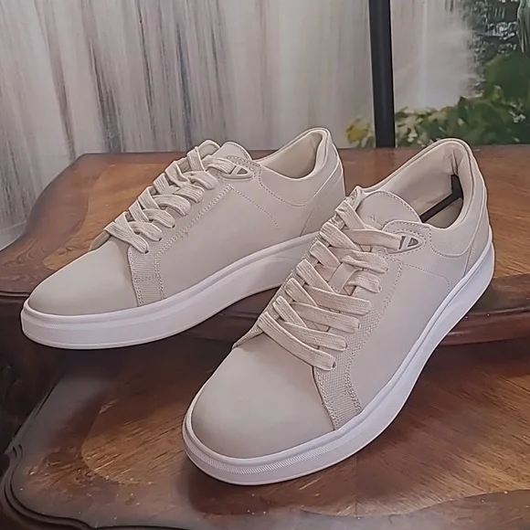 New! Aldo Caecien 41 Mens 8 light gray low top leather sneaker